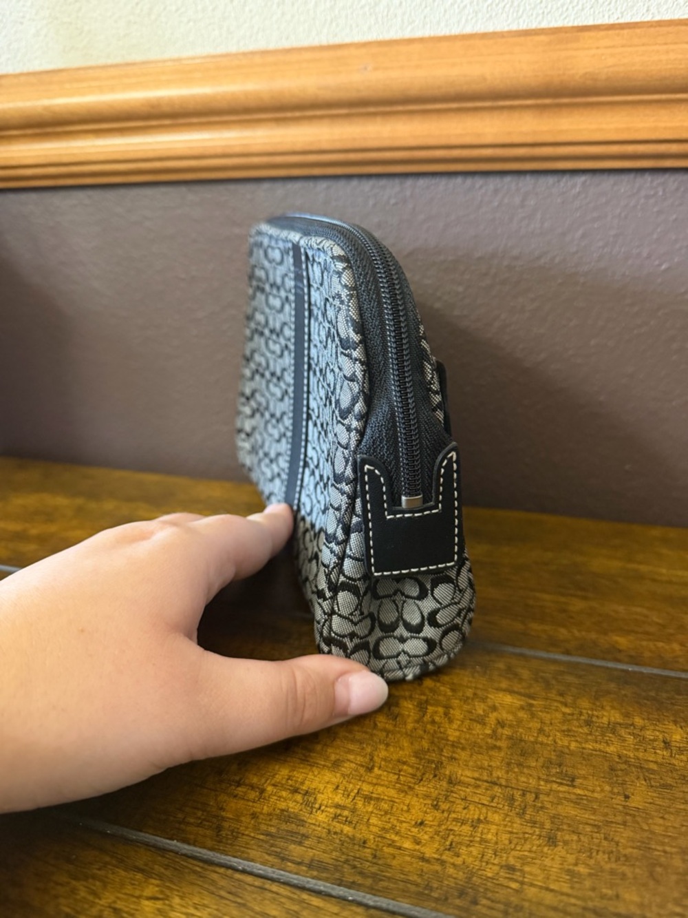 Vintage Coach Signature Monogram Cosmetic Bag Set - Picture 3 of 4